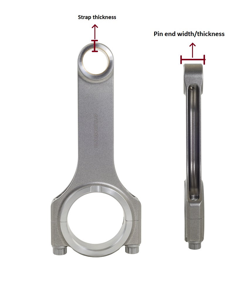 Pin End clearance piston design and connecting rods