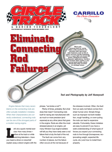 How to emilminate connecting rod failure Circle track eprint