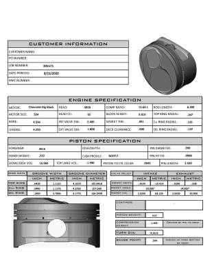 CP Carrillo - BBC 554 Brodix SR20, 4.556 bore Custom Pistons, set of 8 - Image 4