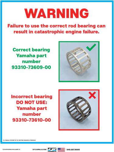 Yamaha Bearing Warning