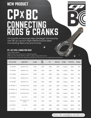 CP Carrillo - CPxBC Small Block Chevrolet 6.000" H-Beam rods with 7/16 ARP 2000 Bolts, 2.1" Jrnl 0.927" pin, 1600+hp, 690 grams, LJ2 - Image 2